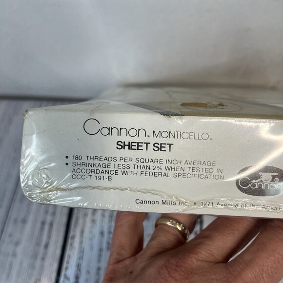 Vintage Monticello Cannon 3pc Twin Sheet Set Pillowcase Orange Yellow Floral 692 - Picture 13 of 13